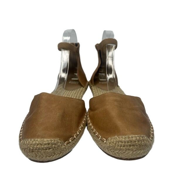 Eileen Fisher Espadrille Sandal 10 Closed Toe Ankle Strap Casual Brown Tan Lala - Picture 4 of 11